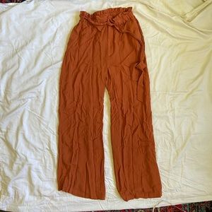 Burnt orange wide leg pants